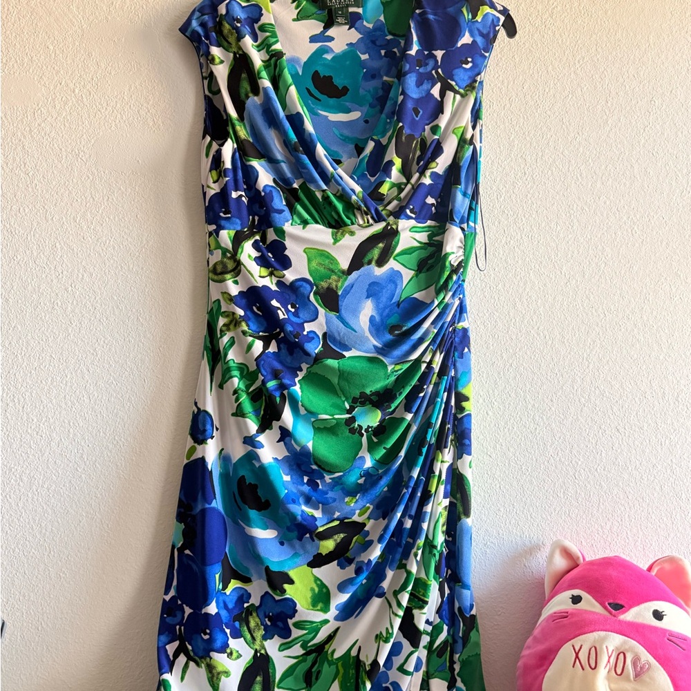 Ralph Lauren Vibrant Blue and Green Midi Dress - Picture 15 of 16